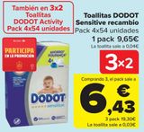 Oferta de Toallitas DODOT Sensitive recambio  por 9,65€ en Carrefour
