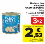 Oferta de Berberechos al natural CABO DE PEÑAS por 3,79€ en Carrefour