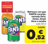 Oferta de Refresco gas FANTA Naranja, naranja Zero, Limón, Limón Zero o sandia  por 0,52€ en Carrefour