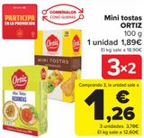 Oferta de Mini tostas ORTIZ por 1,89€ en Carrefour