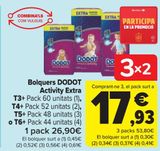 Oferta de Pañales DODOT Activity Extra T3+, T4+, T5+ o T6+ por 26,9€ en Carrefour