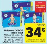 Oferta de Pañales DODOT bebé-seco T3, T4, T5 o T6  por 34€ en Carrefour