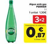 Oferta de Agua con gas PERRIER  por 1,3€ en Carrefour