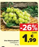Oferta de Uva blanca granel por 1,99€ en Carrefour