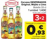 Oferta de Cerveza DESPERADO Original, Mojito o Lima  por 1,4€ en Carrefour