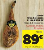 Oferta de Jamón Gran Selección PURA ESTIRPE por 89€ en Carrefour