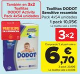 Oferta de Toallitas DODOT Sensitive recambio  por 10,05€ en Carrefour