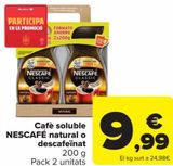 Oferta de Café soluble NESCAFÉ Natural o Descafeinado  por 9,99€ en Carrefour