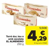 Oferta de Turrón duro, blando o con chocolate EL ALMENDRO  por 4,29€ en Carrefour