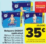 Oferta de Pañales DODOT Bebé-seco T3, T4, T5 o T6  por 35€ en Carrefour