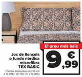 Oferta de Juego de sábanas o funda nórdica microfibra TEX BAXIC  por 9,99€ en Carrefour
