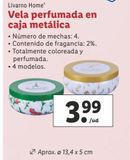 Oferta de Vela perfumada Livarno por 3,99€ en Lidl