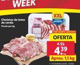 Oferta de Chuletas de lomo de cerdo por 4,39€ en Lidl