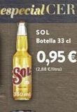 Oferta de SOL  330 ml  0,95 €  (2,88 €/litro)  en SPAR Gran Canaria