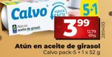Oferta de Atún en aceite de girasol Calvo por 3,99€ en Dia Market
