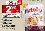 Oferta de Galletas rellenas de chocolate Nutella por 3,89€ en Dia Market