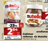 Oferta de GALLETAS RELLENAS DE NUTELLA por 2,84€ en Maxi Dia