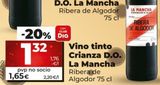 Oferta de VINO TINTO CRIANZA D.O. LA MANCHA por 1,32€ en Maxi Dia