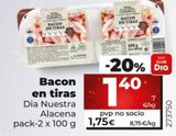 Oferta de BACON EN TIRAS por 1,4€ en Maxi Dia