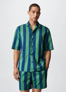 Oferta de Camisa rayas manga corta por 19,99€ en MANGO Man