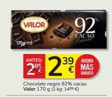 Oferta de Chocolate negro Valor por 2,39€ en Consum