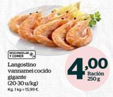 Oferta de Langostinos cocidos por 4€ en La Sirena