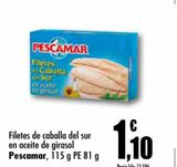 Oferta de Filetes de caballa del sur en aceite de girasol Pescamar por 1,1€ en Unide Supermercados