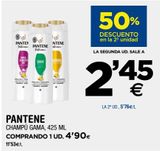 Oferta de Champú Pantene por 4,9€ en BM Supermercados