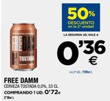 Oferta de Cerveza Free Damm por 0,72€ en BM Supermercados