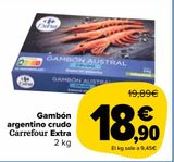 Oferta de Gambón argentino crudos carrefour por 18,9€ en Carrefour Market