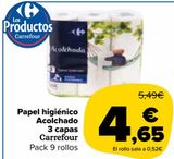 Oferta de Papel higiénico Acolchado capas carrefour por 4,65€ en Carrefour Market