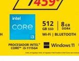 Oferta de Intel  CORE  13 PROCESADOR INTEL" CORE™ I3-111564  512  GB SSD  8GB DDR4  Wi-Fi | BLUETOOTH  en Dynos Informática