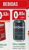 Oferta de BEBIDAS  THERES  Voll-Damm  DOBLE MAL E  MARZENBIE  VOLL DAMM Cerveza doble malta, lata 33cl  en Hiber