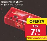 Oferta de Bombones Mon Cheri por 7,15€ en Lidl