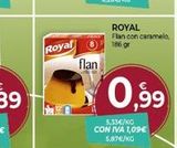 Oferta de Royal  flan  ROYAL Flan con caramelo, 186 gr  0,99  5.33€/KO CON IVA 1,09€ 5,87€/KG  en CashDiplo