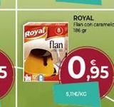 Oferta de Royal  flan  ROYAL Flan con caramelo, 186 gr  0,95  5,11€/KG  en CashDiplo