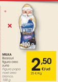 Oferta de MILKA Figura papa noel oreo blanco 100 g por 2,5€ en Eroski