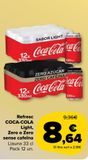 Oferta de Refresco Coca-Cola, Coca-Cola Light, Zero o Zero sin cafeína por 8,64€ en Carrefour Market