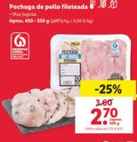 Oferta de Pechuga de pollo por 2,7€ en Lidl