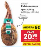 Oferta de Paleta curada Realvalle por 20,99€ en Lidl