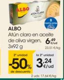 Oferta de Atún claro en aceite de oliva virgen ALBO por 6,49€ en Eroski
