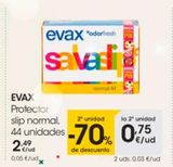 Oferta de Protector slip normal 44 unidades EVAX por 2,49€ en Eroski