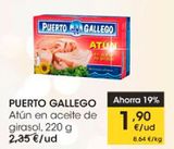 Oferta de Atún en aceite de girasol PUERTO GALLEGO por 1,9€ en Eroski