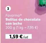 Oferta de Chocolate con leche Favorina por 1,59€ en Lidl