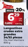 Oferta de Langostinos crudos por 6,29€ en Dia Market