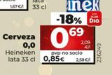 Oferta de Cerveza sin alcohol Heineken por 0,85€ en Dia Market