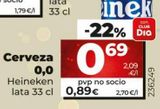 Oferta de Cerveza sin alcohol Heineken por 0,69€ en La Plaza de DIA