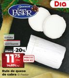 Oferta de Rulo de queso de cabra El Pastor por 11,75€ en Maxi Dia
