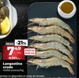 Oferta de Langostinos crudos por 7,49€ en Maxi Dia