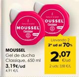 Oferta de Gel de baño Moussel por 3,19€ en Autoservicios Familia